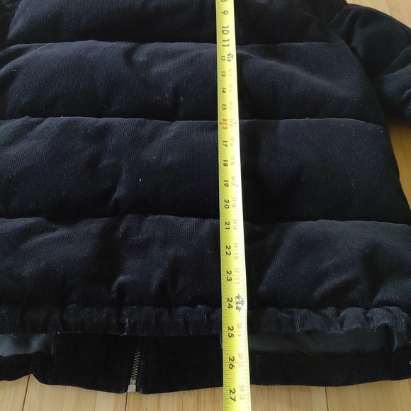 Levis Puffer Corduroy Jacket Vintage LARGE Black Cinch Waist Y2K Academia Preppy - Picture 11 of 12